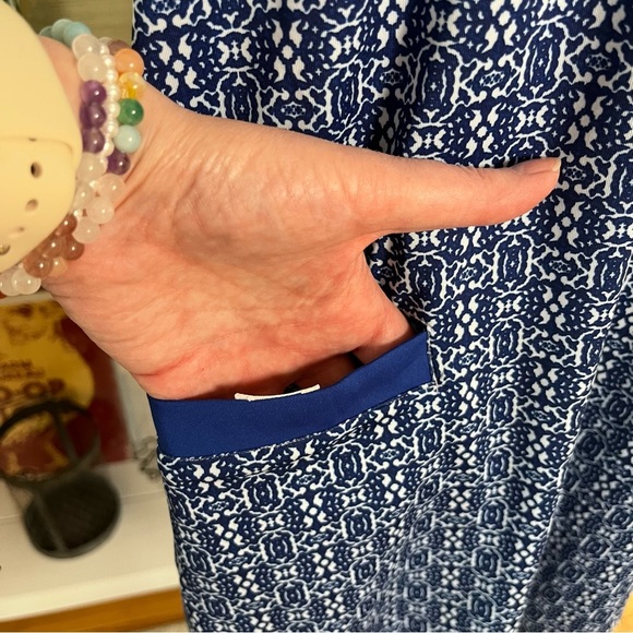 NWT Cabana Life Blue & White Short Sleeve Shift Dress UPF 50 Womans Size Small - Picture 3 of 6